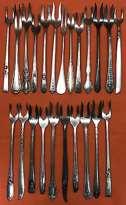 20 Pc Antique To Vintage Silverplated 2-Prong 2-Tine Olive Pickle Seafood Forks • $59