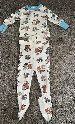 Vtg Curity Yogi And Scooby Toddler Girls Boys Footed Multicolor Pajamas Size 1 • $20