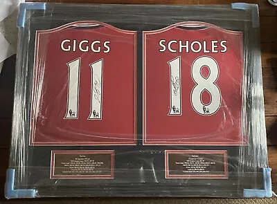 £499 • Buy Authentic Ryan Giggs & Paul Scholes Signed Manchester United Kits + Photo Proof