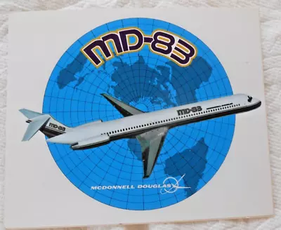 McDonnell Douglas MD-83 Aircraft Sticker 4  Diameter • $7.50