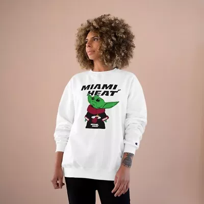 Baby Yoda-Miami Heat Unisex Crewneck Champion Sweatshirt-Star Wars • $65