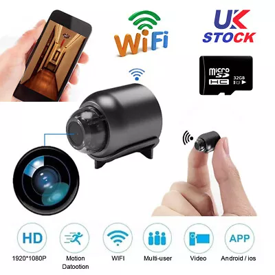 Mini Camera Wireless HD 1080P Micro Home Security Night Vision Videcam Cam 32gb • £21.70