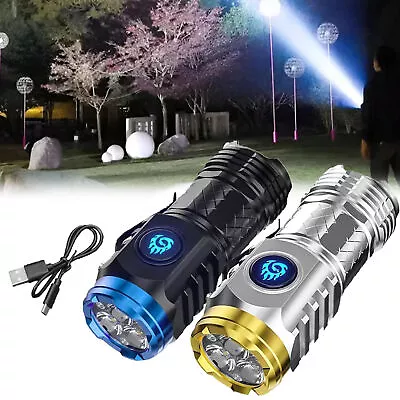 Mini Flashlight Type-C Rechargeable Led Bright Camping Pocket Flashlight • $8.36