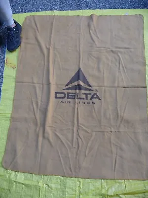 $16.95 • Buy Vintage Delta Airlines Mustard Yellow Logo Blanket Mosanto