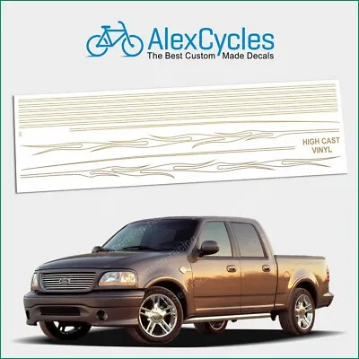 Ford F 150 F Series Harley Davidson Style Gold Flame Stripe Sticker Decals • $67