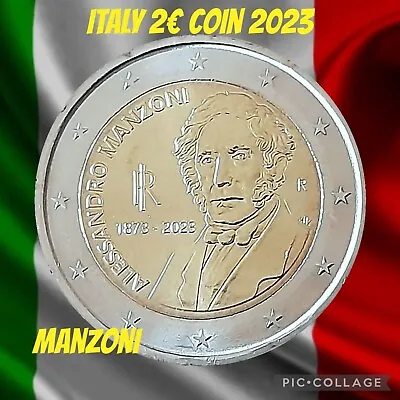 Italy 🇮🇹 Coin 2€ Euro 2023 Alessandro Manzoni 150y 1967 Banknote Lira 100000 • £6.16