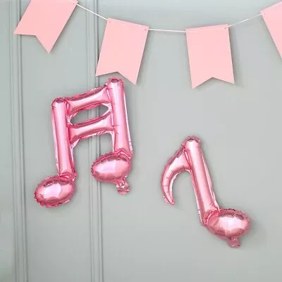 6 ROSE GOLD Music Notes Mylar Foil Balloons Wedding Birthday Party Decorations • $4.45