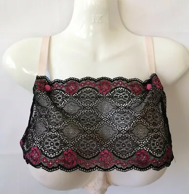 Modesty Panel Quality Stretch Lace Fabric Black / Pink Rose. Small Medium Large • £6.49