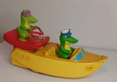 Vintage 1990s Tomy Ski Boat Croc Bath Toy Crocodile Speed Boat • $18