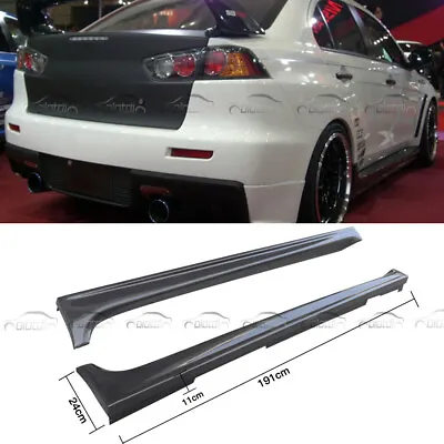 For Mitsubishi EVO 10 2008-09 Carbon Fiber AERO Style Side Skirts Extension Lip  • $548.62