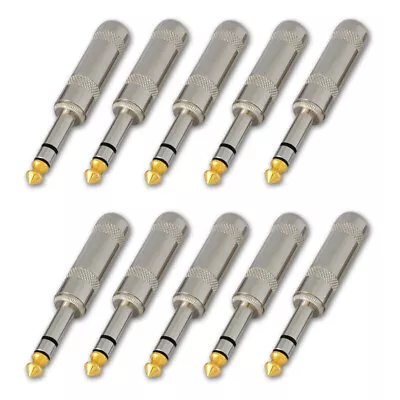 101/4 Stereo TRS Heavy Duty Male Audio Speaker Guitar Cable Connector Plug JACK • $12.28