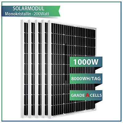£129.90 • Buy 200W 400W 600W 800W 1000W Solar Panel 12V For Off Grid Power Boat Caravans Shed