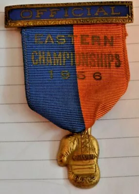 1956 GOLDEN GLOVES EASTERN CHAMPIONSHIPS OFFICIALS MEDAL BADGE Boxing • $75