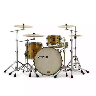 Used Sonor SQ1 3pc Drum Set 22/12/16 Satin Gold Metallic • $2529.99