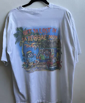 Vintage Jimmy Buffett T Shirt Sz XL Jamaica Reggae Ocho Rios White Graphic Print • $31.20