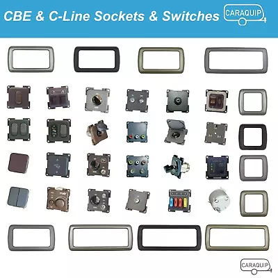 CBE C-Line 12V 240V USB Socket Light Switch Frame TV Caravan Motorhome VW Camper • £7.99