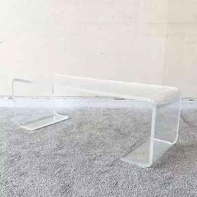 Postmodern Lucite Scroll Coffee Table • $1495