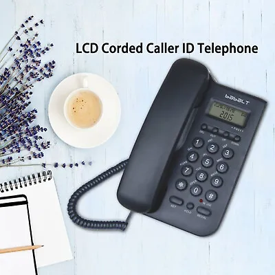 Corded Caller ID Telephone Calling Desktop Loud Phone For Home Office Hotels • £14.95