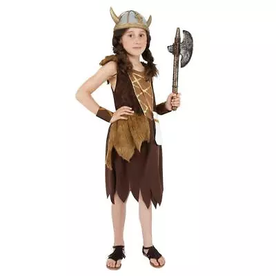 Child's Viking Girl Fancy Dress Party Costume  Kid's Dress-Up • £15.49