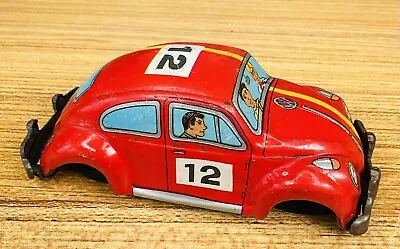 Vintage 1950s 60s Tin Litho Red Volkswagen VW Bug #12 Japan 3.75” Old Toy • $50