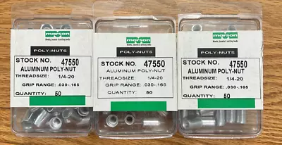 MARSON  1/4-20 Aluminum  POLY RIVET Nuts  MPN Series PN 47550   QTY 150 • $38.50