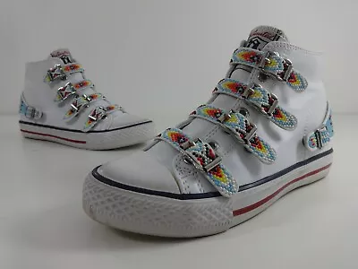 £44.99 • Buy Womens Trainers Size 4 Ash Virgin White Aztec Detail Hi Top Zip Fasten EUR 37