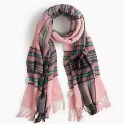 J.Crew Pink Wool Plaid Scarf • $25