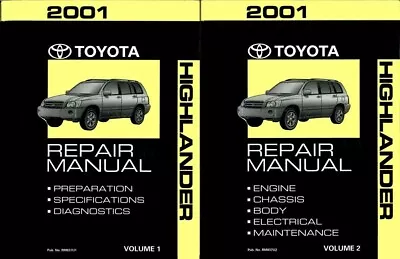 2001 Toyota Highlander Shop Service Repair Manual Book Engine Drivetrain OEM • $140.17