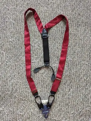 Vintage GANT Silk Suspenders PAISLEY Red Braces NEW • $19.95