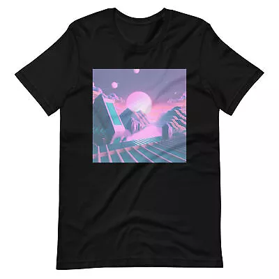 Vaporwave 80s 90s Mountain Cell Phone Synthwave Aesthetic Unisex T-shirt Tees  • $24.99