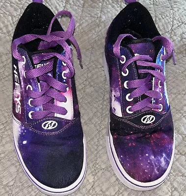 EUC Heelys SKATE Youth  SHOES Purple Galaxy Sneaker Youth 4 Women’s 5 • £20.11