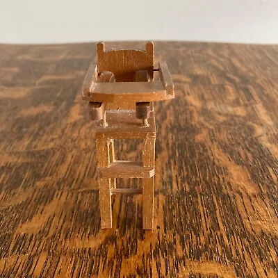 Vintage Dollhouse Miniature Wood Baby High Chair • $7