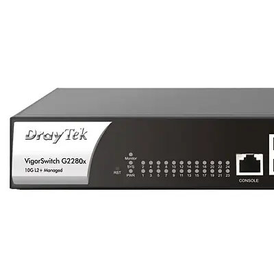 DrayTek G2280x VigorSwitch 24-Port Managed Gigabit Switch W/ 4 X 10G SFP+ • £225