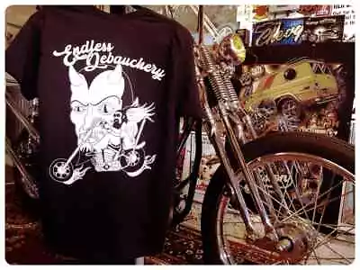  Endless Debauchery  Devil's Road & Chopper Shirt Dyna Panhead Sportster Harley • $17.99