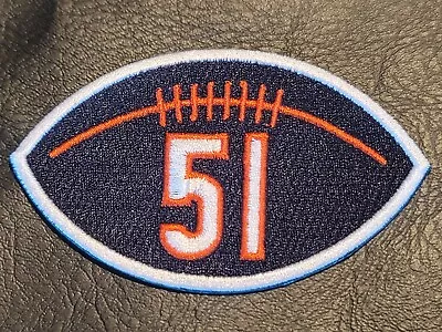 Dick Butkus Patch #51 Orange Chicago Bears Football Jersey Patch Memorial 2023 • $15.95