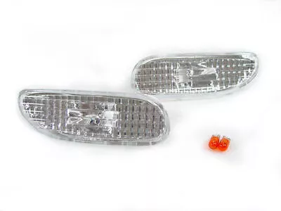 DEPO Front Crystal Clear Bumper Side Marker + Bulbs For 95-99 Mitsubishi Eclipse • $34.95