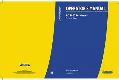 New Holland BC5070 Hayliner Square Baler Operators Manual PDF/USB • $80.33