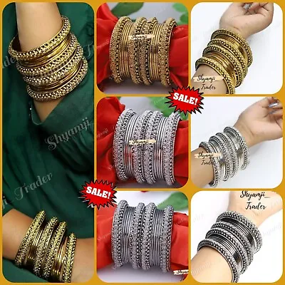 Indian Traditional Ethnic Afghani Silver Oxidised Bangle Bracelet Churi Design 1 • $13.74