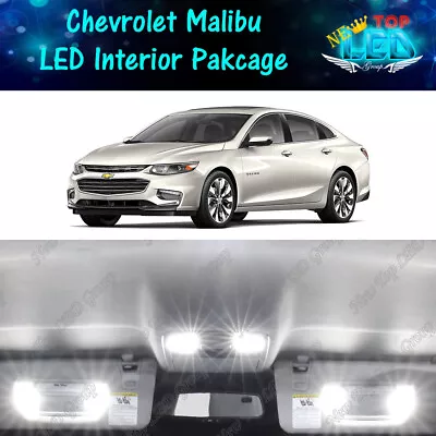 13x White LED Lights Interior Package Kit For 2013 - 2018 Chevrolet Chevy Malibu • $14.99