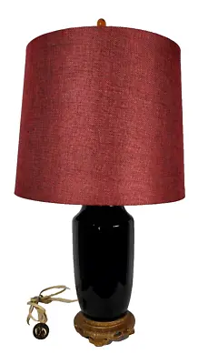 Vintage Chinoiserie Black Lamp 1960s LDB & CO • $559