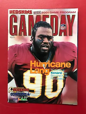 Washingtons Redskins GameDay Program Magazine 2001 Vs Cowboys Hurricane Lang • $12