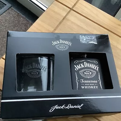 BNIB Jack Daniel's Old No.7 Whiskey Hip Flask & Tumbler Gift Set Official Brand  • £16.50