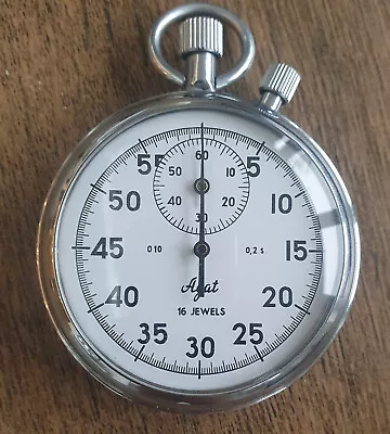 Vintage Russian 16 Jewels Agat Mechanical Wind Up Stopwatch • £35