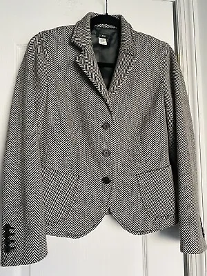 J Crew Wool Blend Herringbone Tweed 3 Buttons Blazer Coat Jacket Small • $35.10