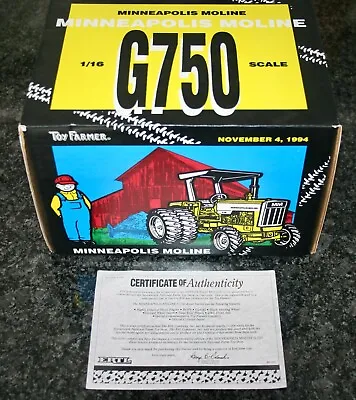 1994 Ertl Minneapolis-Moline G750 National Farm Toy Tractor Box And Certificate • $16.99