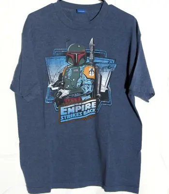 $11.99 • Buy Star Wars T- Shirt Large Top Short Sleeve Empire Strikes Back Blue Graphic 