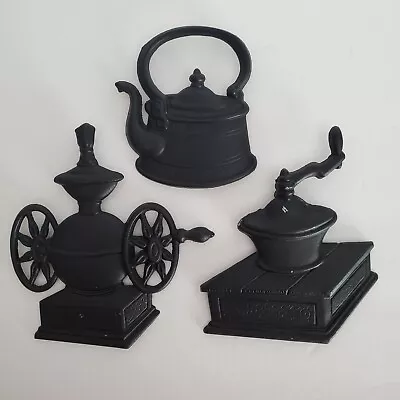 Set Of 3 Vintage Sexton Cast Aluminum Metal Kitchen Decor Black Wall Hangings • $18.99