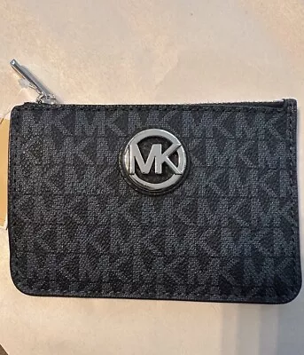 Michael Kors (Bluish-like MK Lettering) Coin/Card Pouch With Key Holder • $59