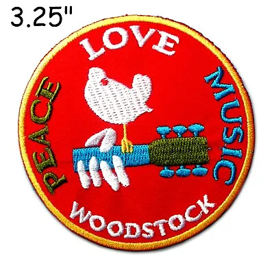 Woodstock Patch Iron On Peace Love Music Fest Dove Hippie Boho Retro Psychedelic • $4.87