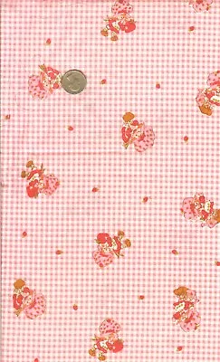 Vintage! Strawberry Shortcake/pink White Checks - 1980 - Btfq - 18 X22  • $6.95
